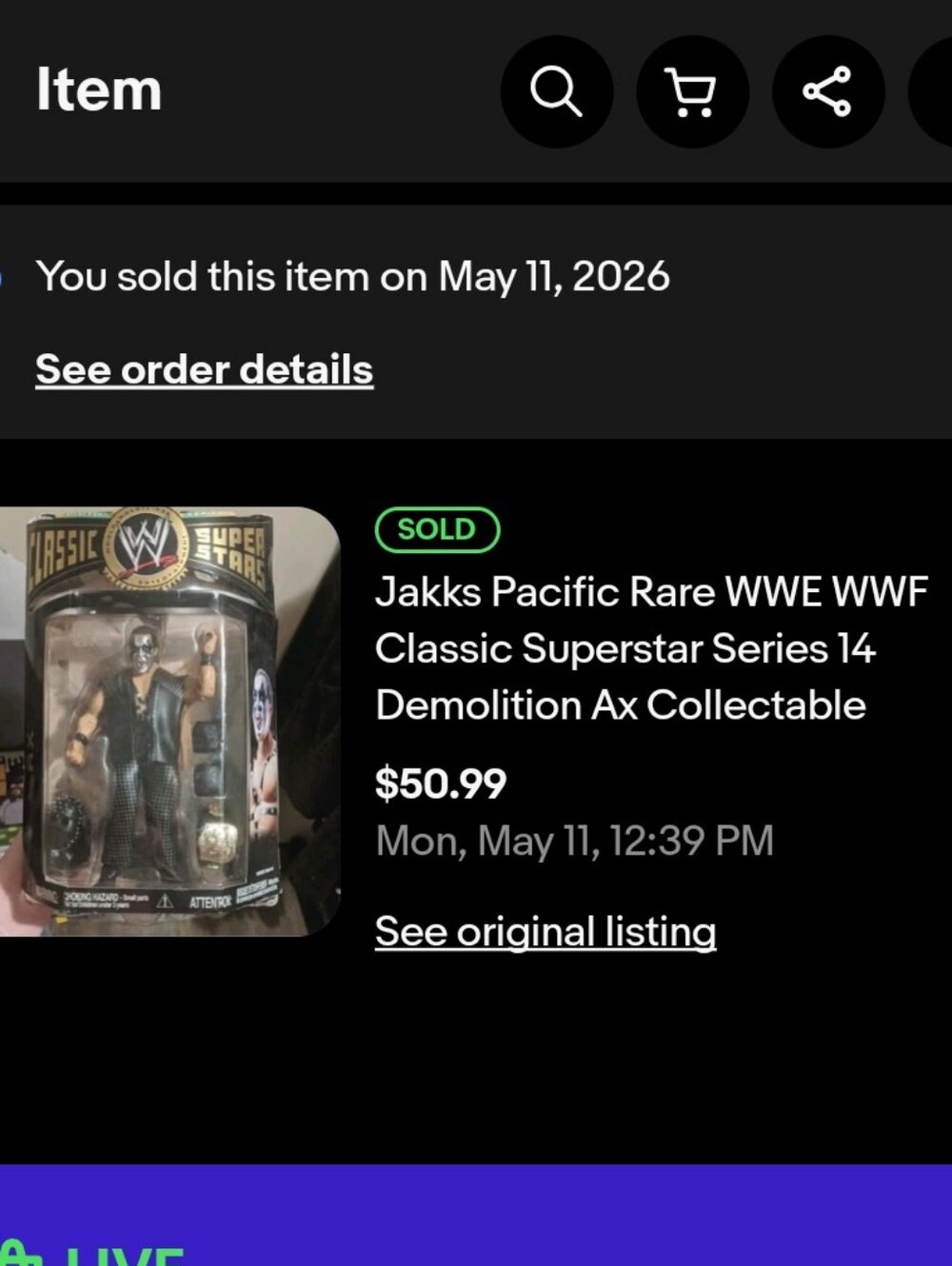 Jakks Pacific Rare WWE WWF Classic Superstar Series 14 Demolition Ax Collectable